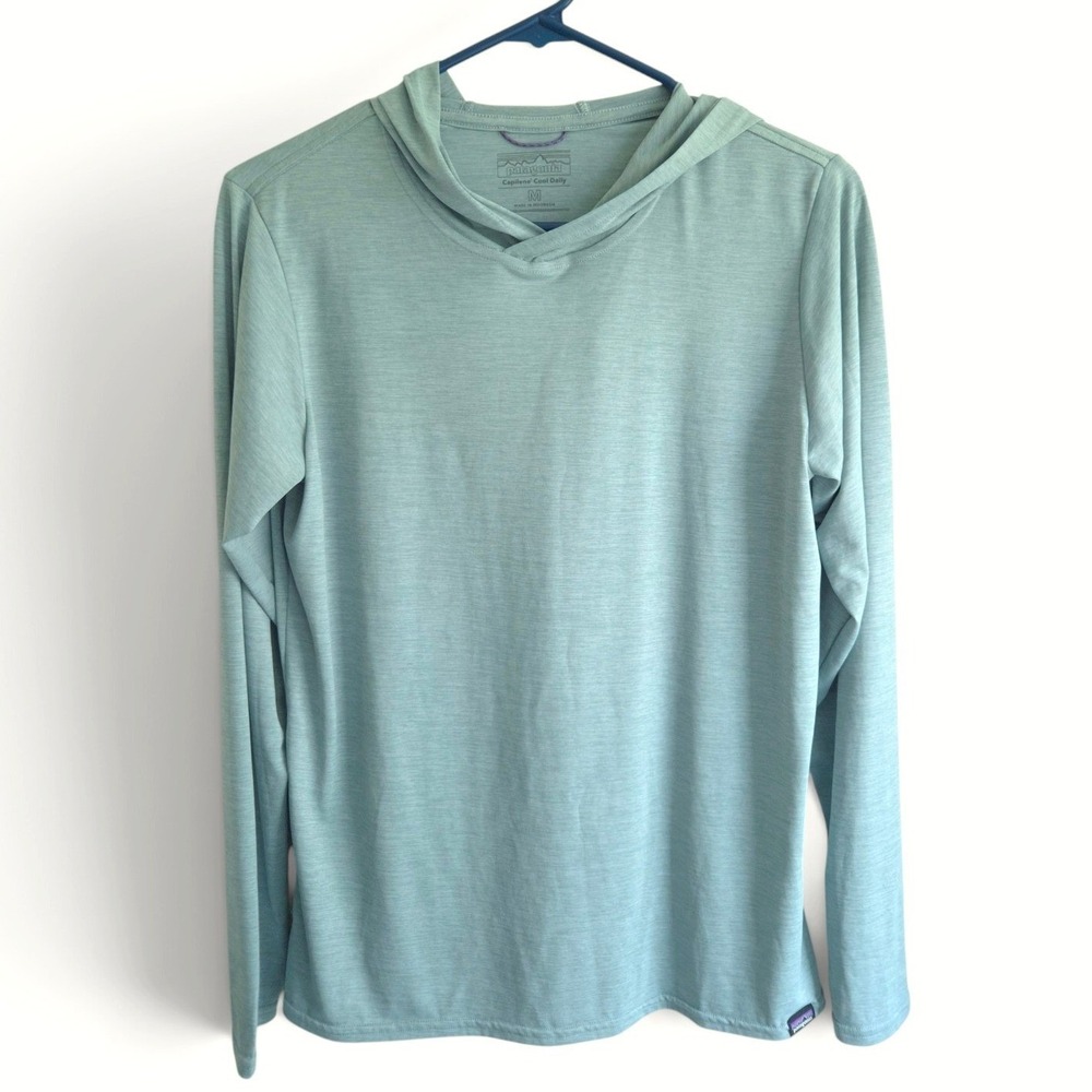 Patagonia Capilene Cool Daily Hoodie Mens Medium Green Excellent Sun Shirt